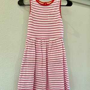 Mini Boden Red and White Striped Dress, size 9-10